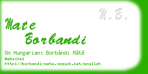 mate borbandi business card