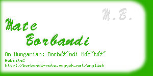 mate borbandi business card